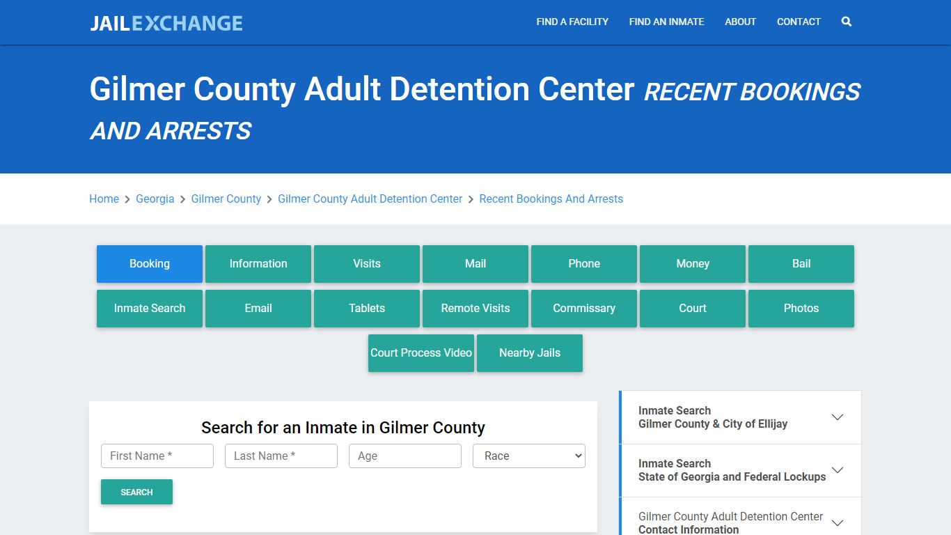 Gilmer County Adult Detention Center GA Recent Arrests and Bookings