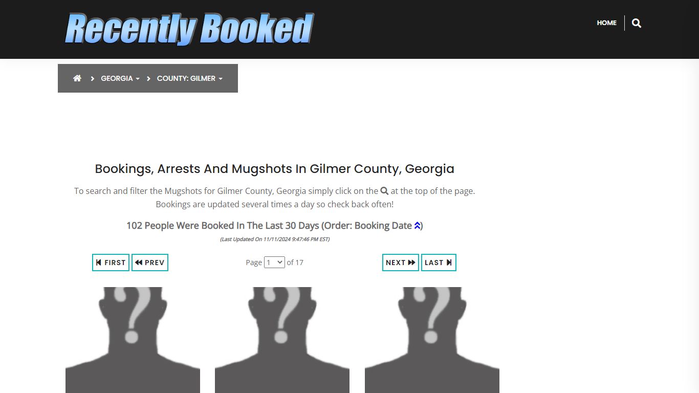 Bookings, Arrests and Mugshots in Gilmer County, Georgia - Recently Booked