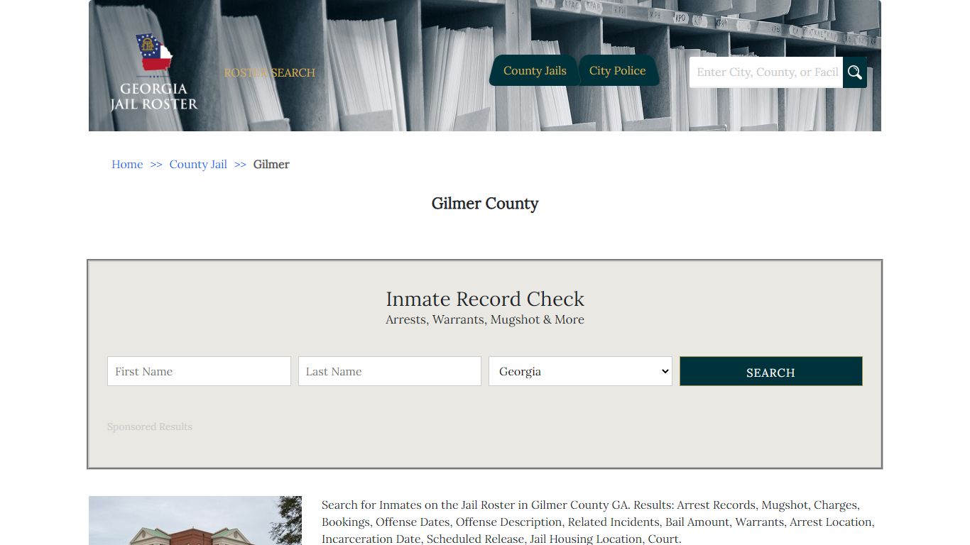 Gilmer County - Georgia Jail Inmate Search